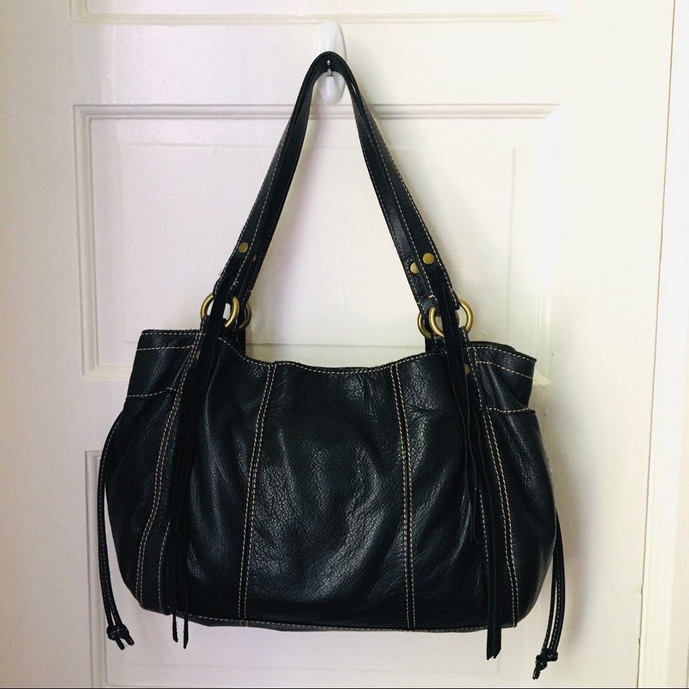 Lucky Brand Black Genuine Leather Shoulder Bag